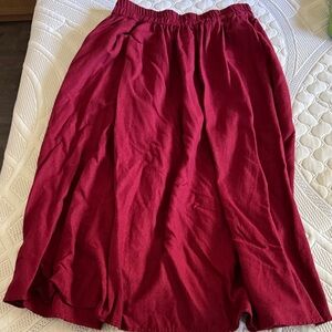 a new day Deep Red Maxi Skirt with Elastic Waist